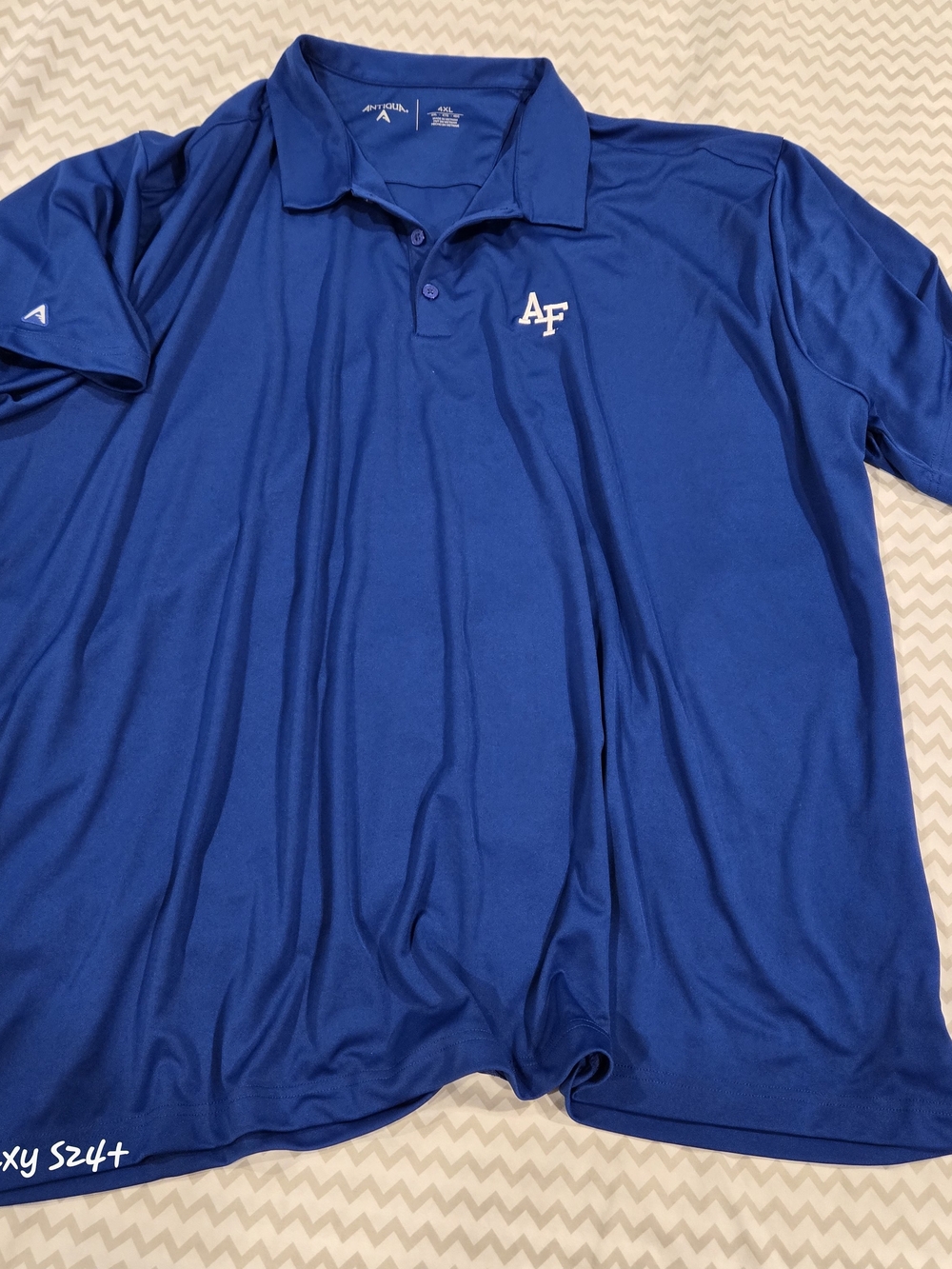 Antigua Royal Blue AF Logo Polo